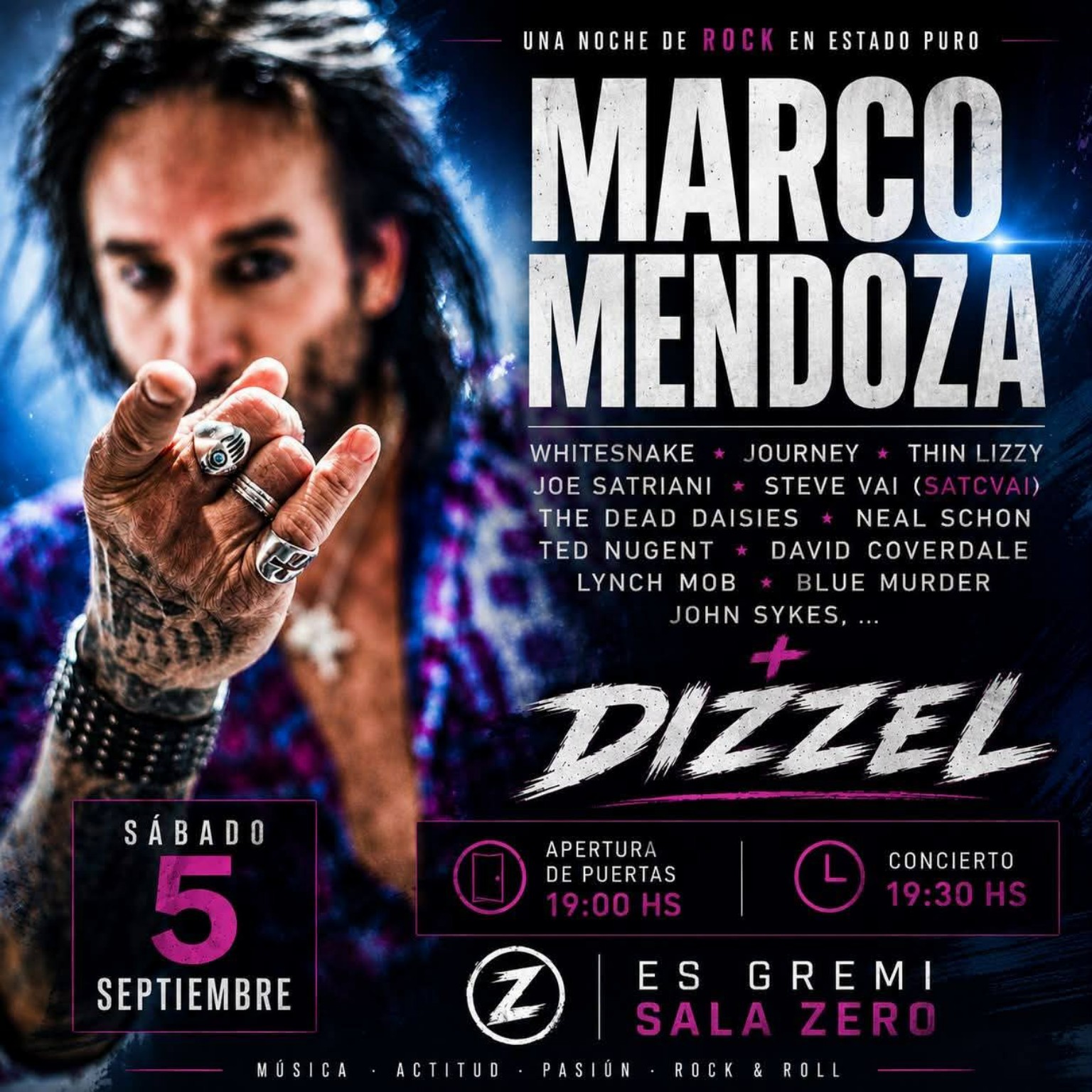 Cartel o imagen promocional de Marco Mendoza + Dizzel