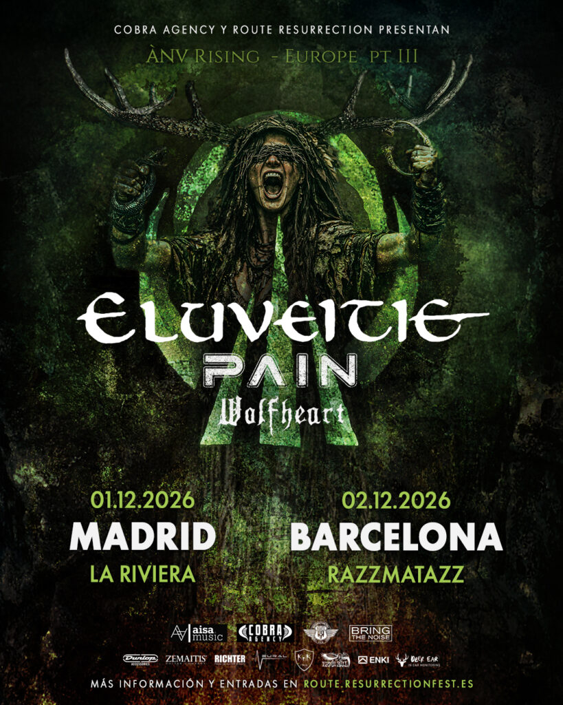 Cartel o imagen promocional de Eluveitie + Pain + Wolfheart