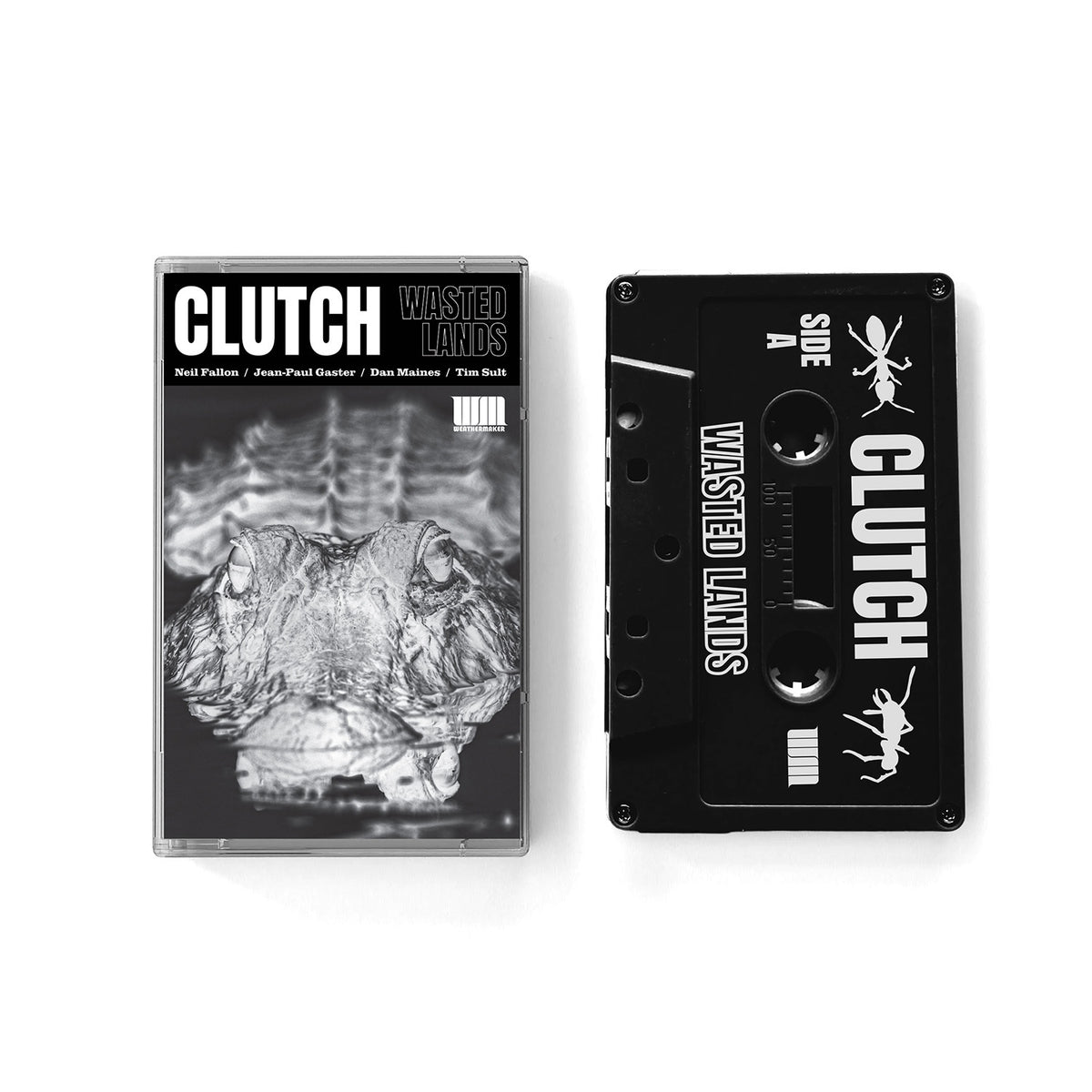 Portada oficial de Wasted Lands de Clutch con una estructura industrial abandonada bajo un cielo tormentoso