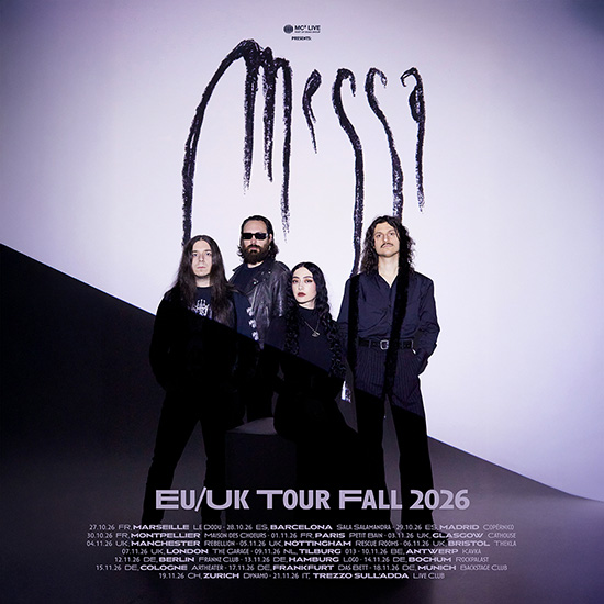 Cartel oficial completo de la gira europea de Messa en otoño de 2026