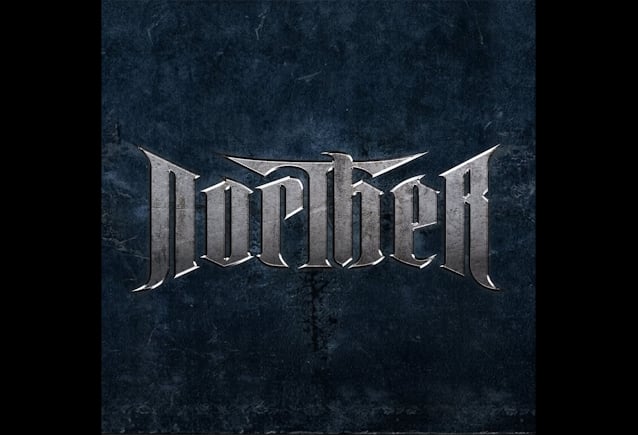 Logotipo de Norther sobre una fotografía promocional de la banda