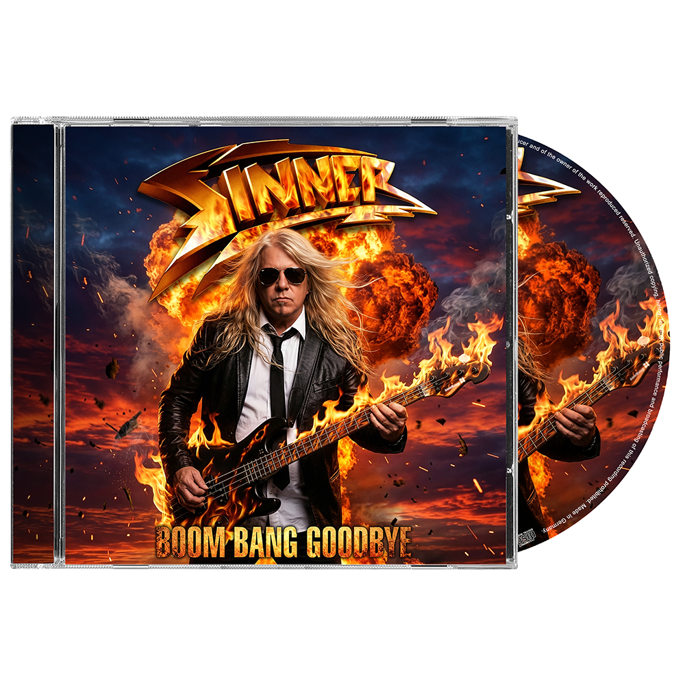 Portada oficial del álbum Boom Bang Goodbye de Sinner